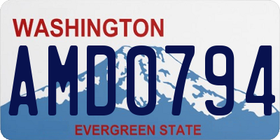 WA license plate AMD0794