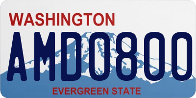 WA license plate AMD0800