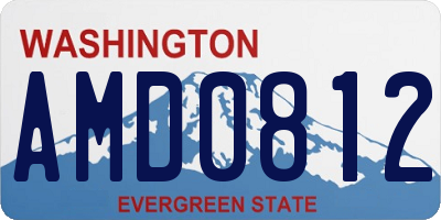 WA license plate AMD0812