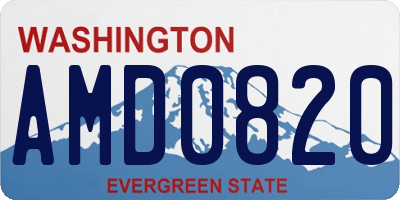 WA license plate AMD0820