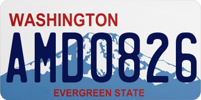 WA license plate AMD0826