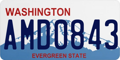 WA license plate AMD0843
