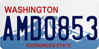 WA license plate AMD0853