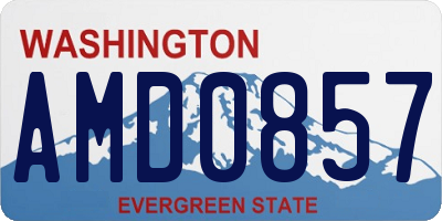 WA license plate AMD0857