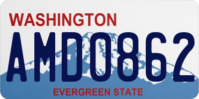 WA license plate AMD0862