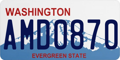 WA license plate AMD0870
