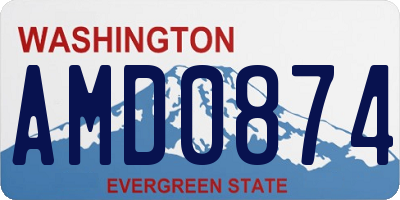 WA license plate AMD0874
