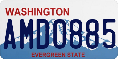WA license plate AMD0885