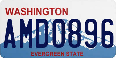 WA license plate AMD0896