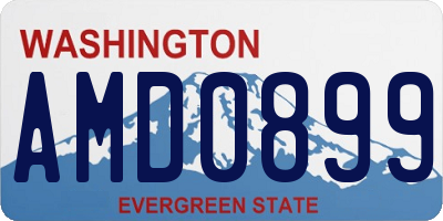 WA license plate AMD0899