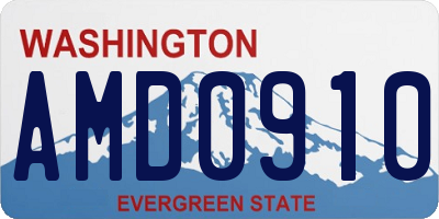 WA license plate AMD0910