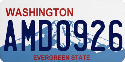 WA license plate AMD0926
