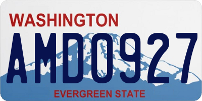 WA license plate AMD0927