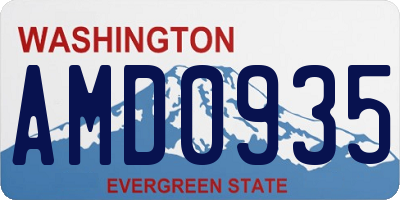 WA license plate AMD0935