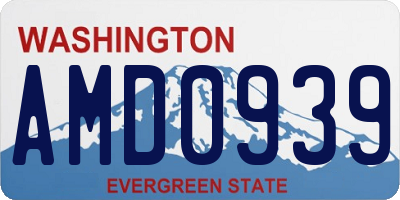 WA license plate AMD0939