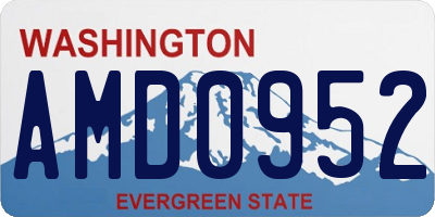 WA license plate AMD0952