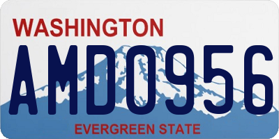 WA license plate AMD0956