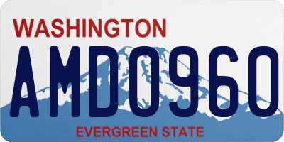 WA license plate AMD0960