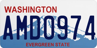 WA license plate AMD0974