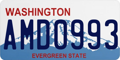 WA license plate AMD0993