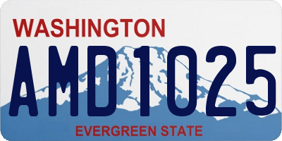 WA license plate AMD1025