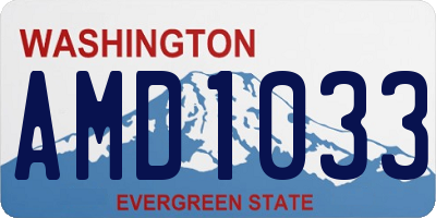WA license plate AMD1033