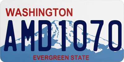 WA license plate AMD1070