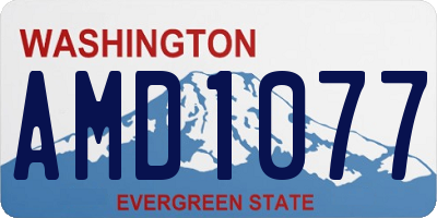 WA license plate AMD1077