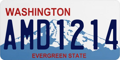 WA license plate AMD1214