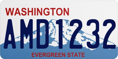 WA license plate AMD1232