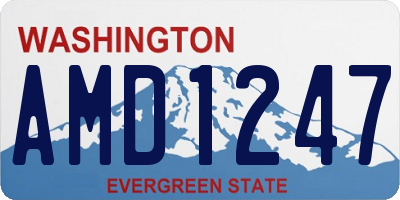 WA license plate AMD1247