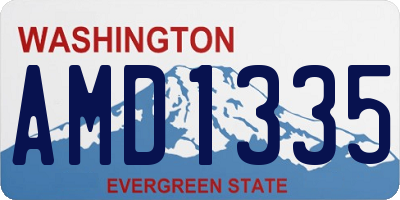 WA license plate AMD1335