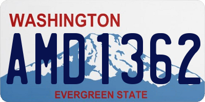 WA license plate AMD1362