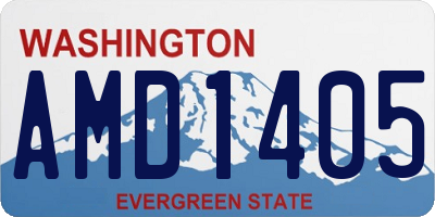 WA license plate AMD1405