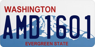 WA license plate AMD1601