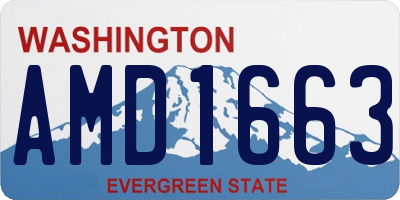 WA license plate AMD1663