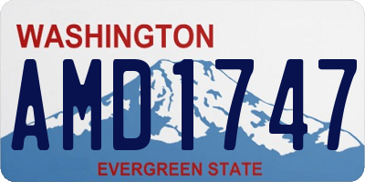 WA license plate AMD1747