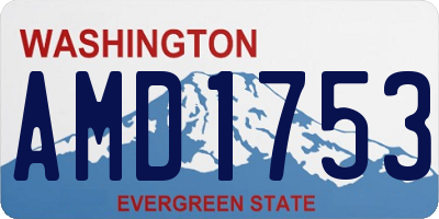 WA license plate AMD1753