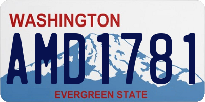 WA license plate AMD1781