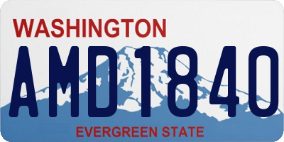 WA license plate AMD1840