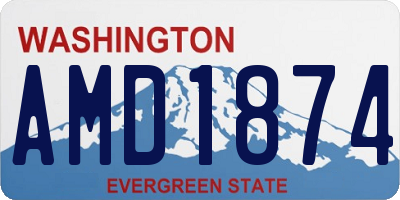 WA license plate AMD1874