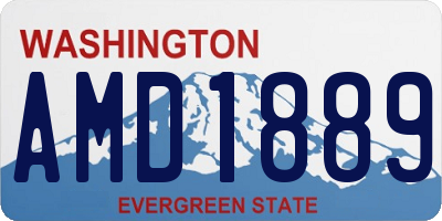 WA license plate AMD1889