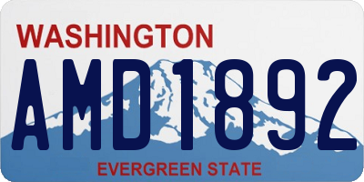 WA license plate AMD1892
