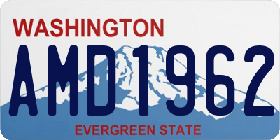 WA license plate AMD1962