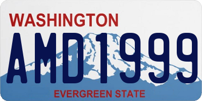 WA license plate AMD1999