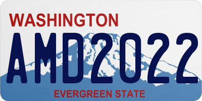 WA license plate AMD2022