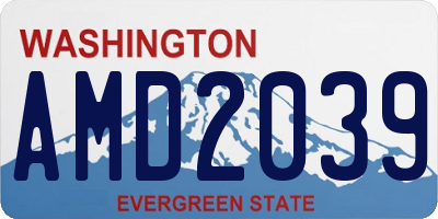 WA license plate AMD2039