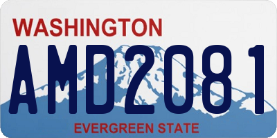 WA license plate AMD2081