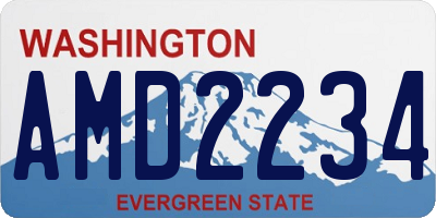 WA license plate AMD2234