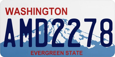 WA license plate AMD2278